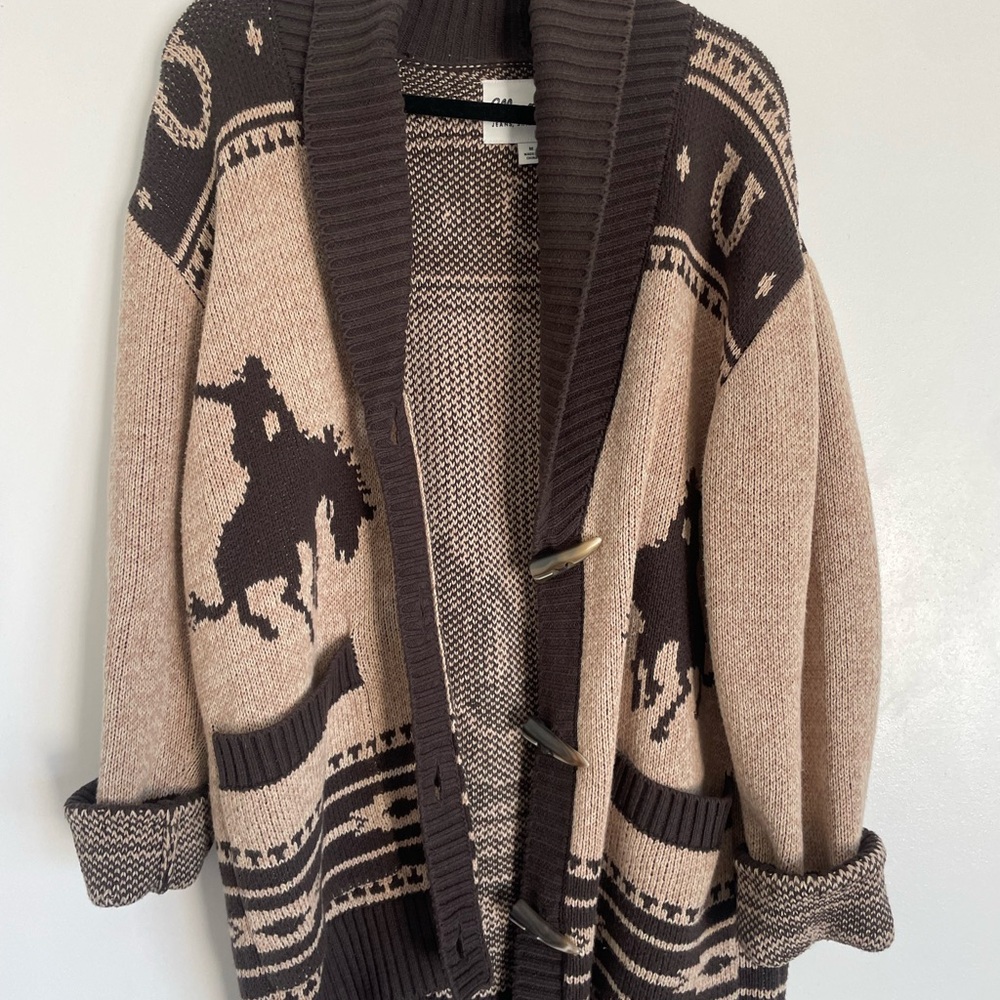 Wrangler Knit Sweater in Brown and Cream